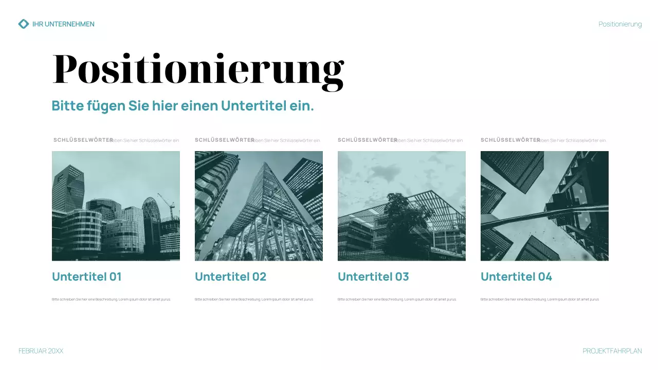 teal modern business plan presentation