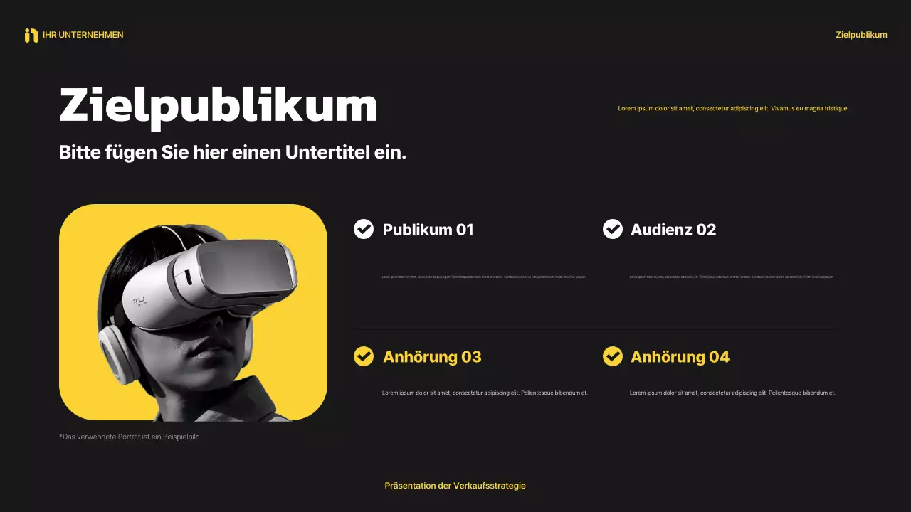 gelbe moderne Verkaufspräsentation