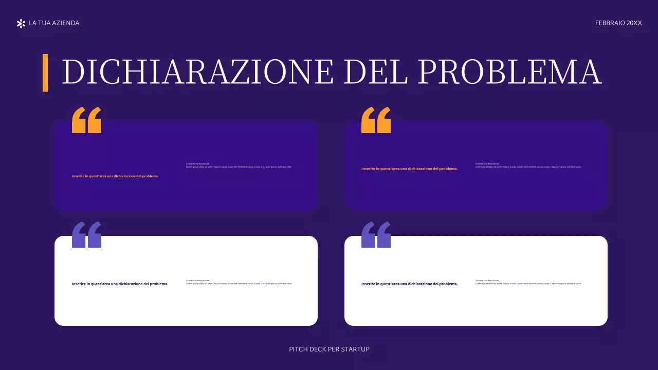 pitch astratto viola per startup