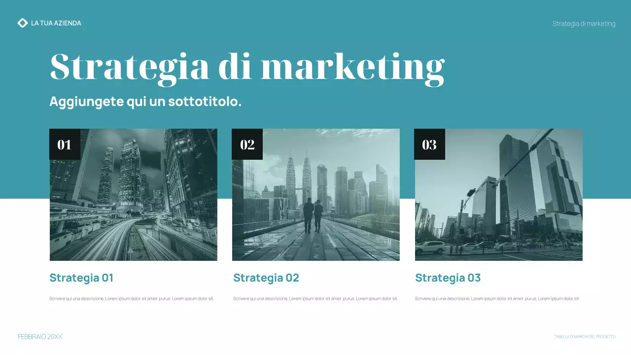 presentazione del piano aziendale moderno in verde acqua