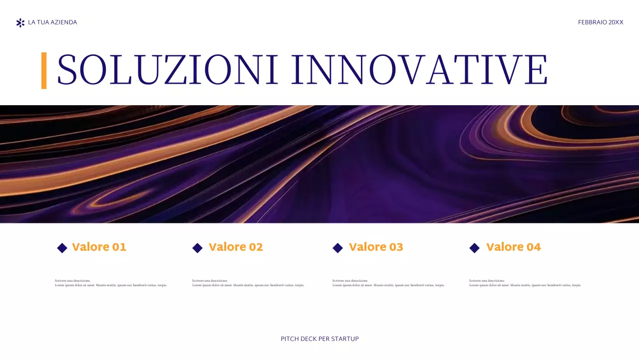 pitch astratto viola per startup