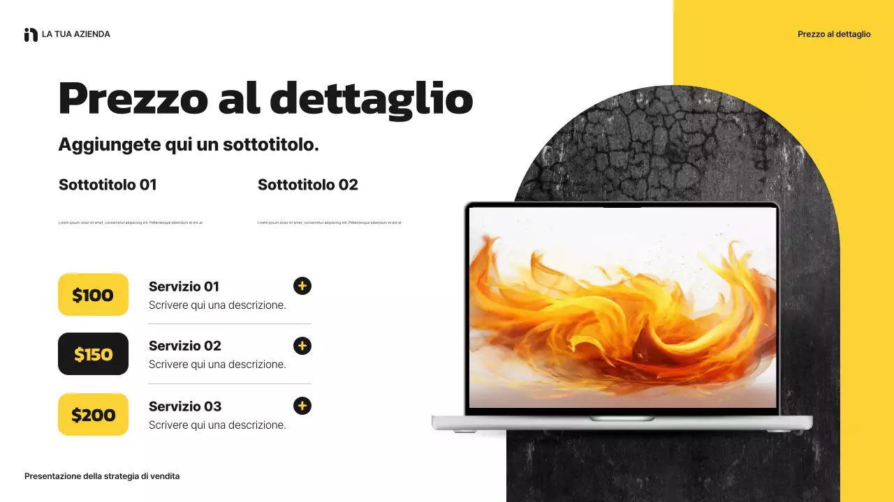 presentazione di vendita gialla e moderna