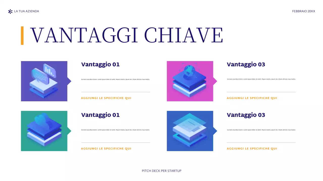 pitch astratto viola per startup