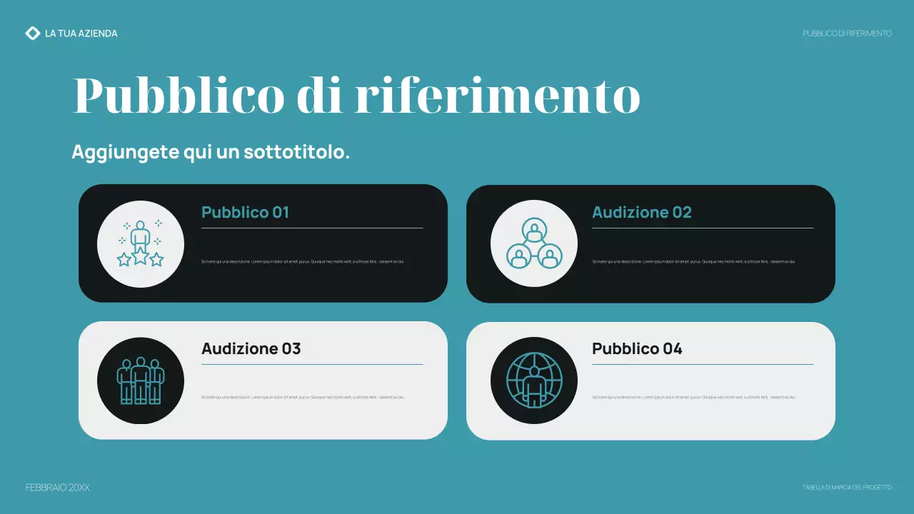 presentazione del piano aziendale moderno in verde acqua