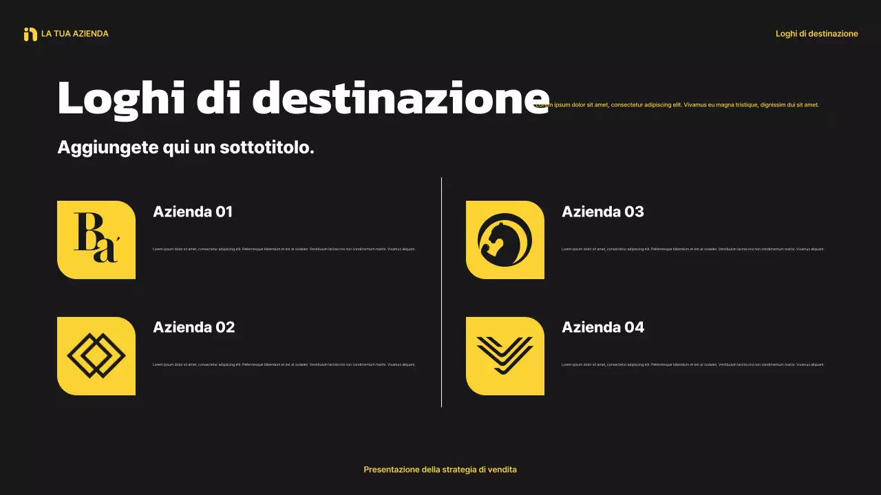 presentazione di vendita gialla e moderna