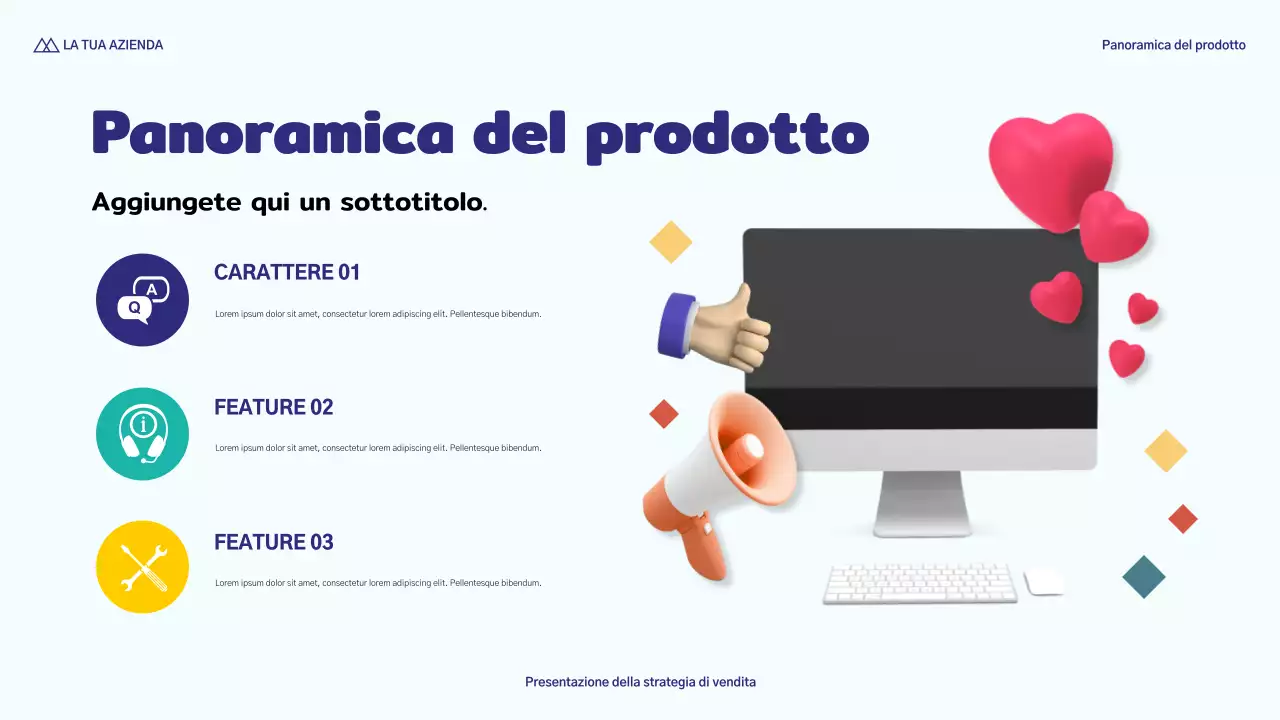 presentazione di vendita blu moderna