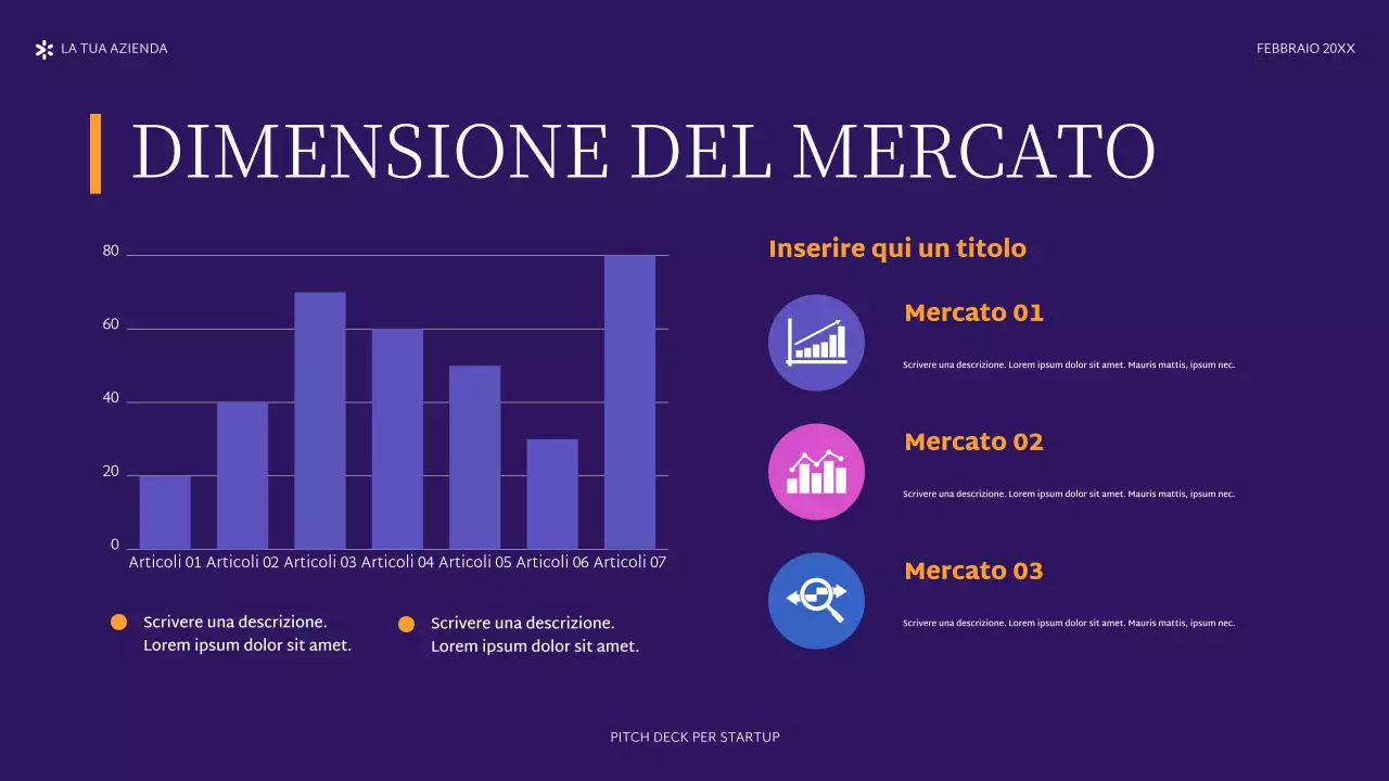 pitch astratto viola per startup