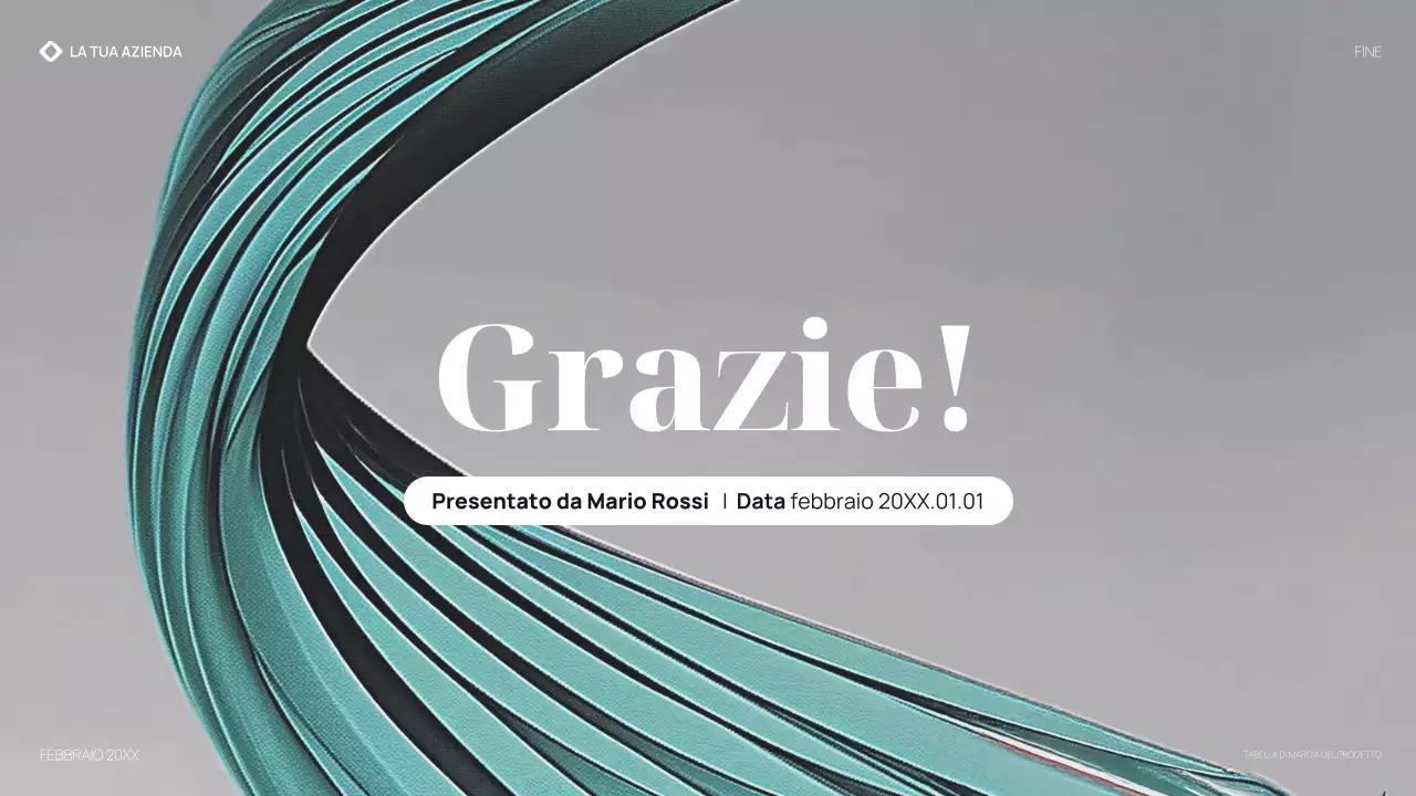 presentazione del piano aziendale moderno in verde acqua