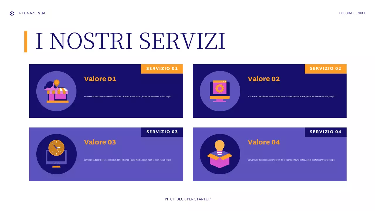 pitch astratto viola per startup