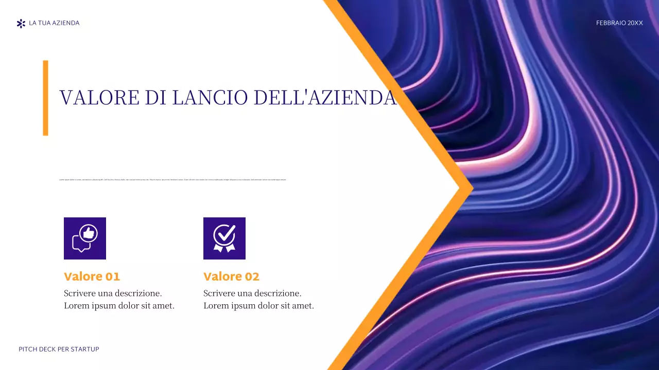 pitch astratto viola per startup