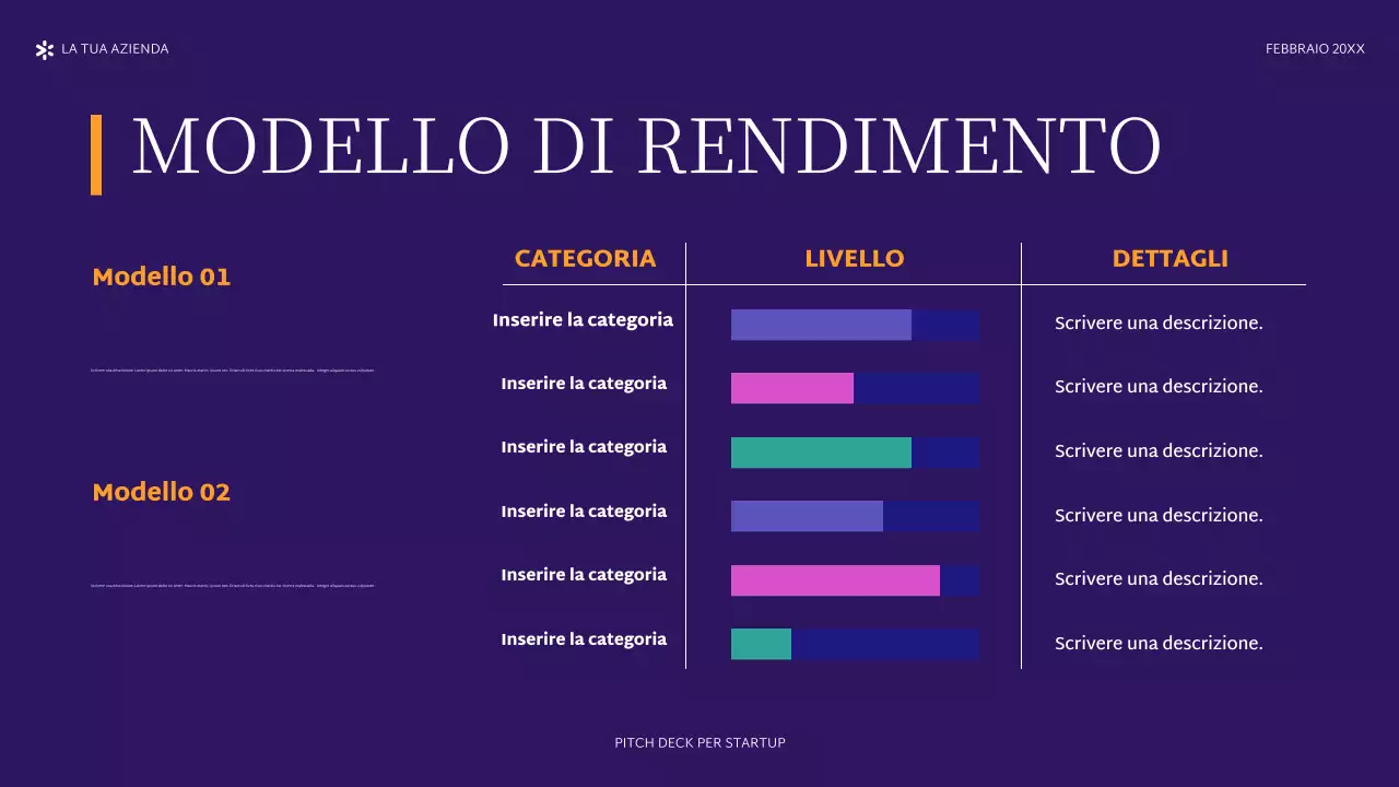 pitch astratto viola per startup
