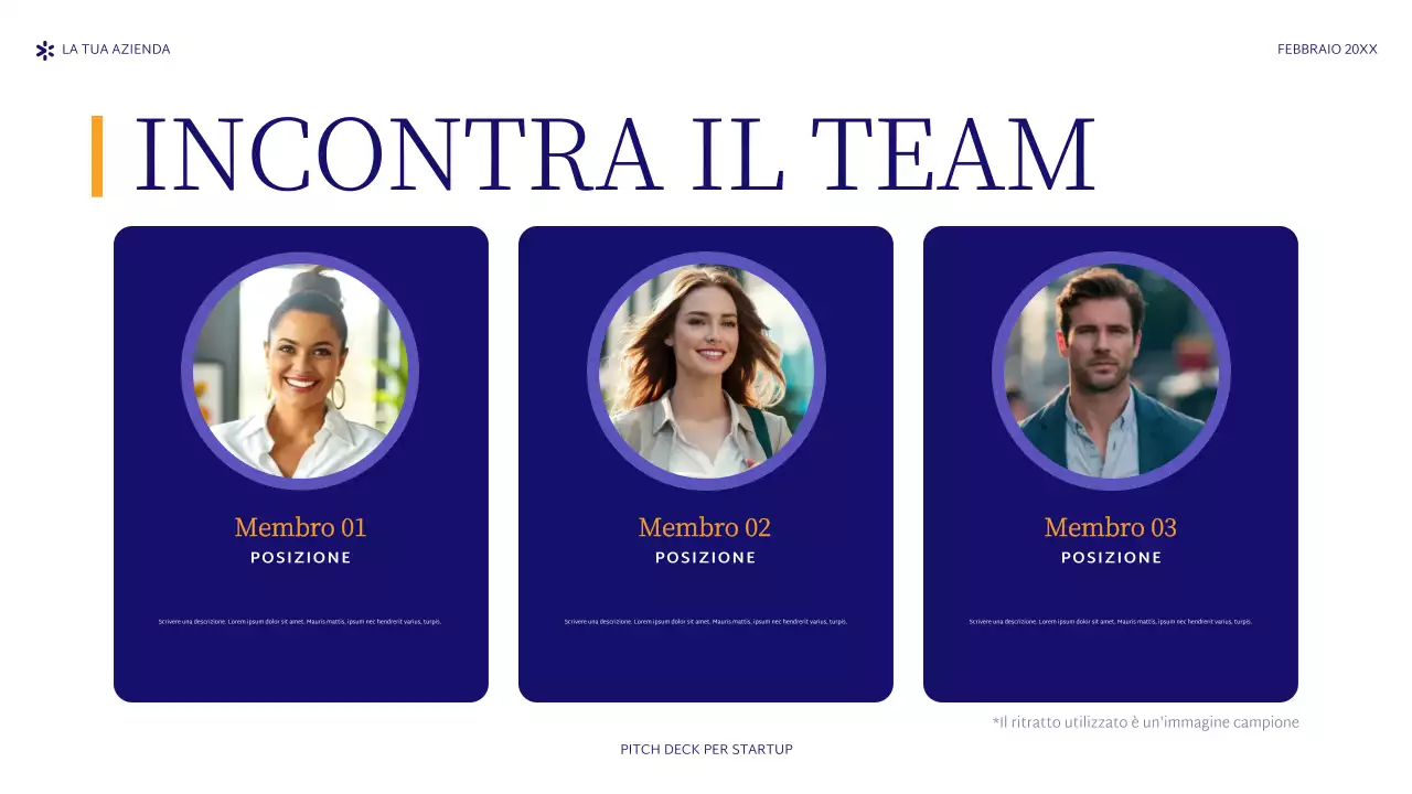 pitch astratto viola per startup