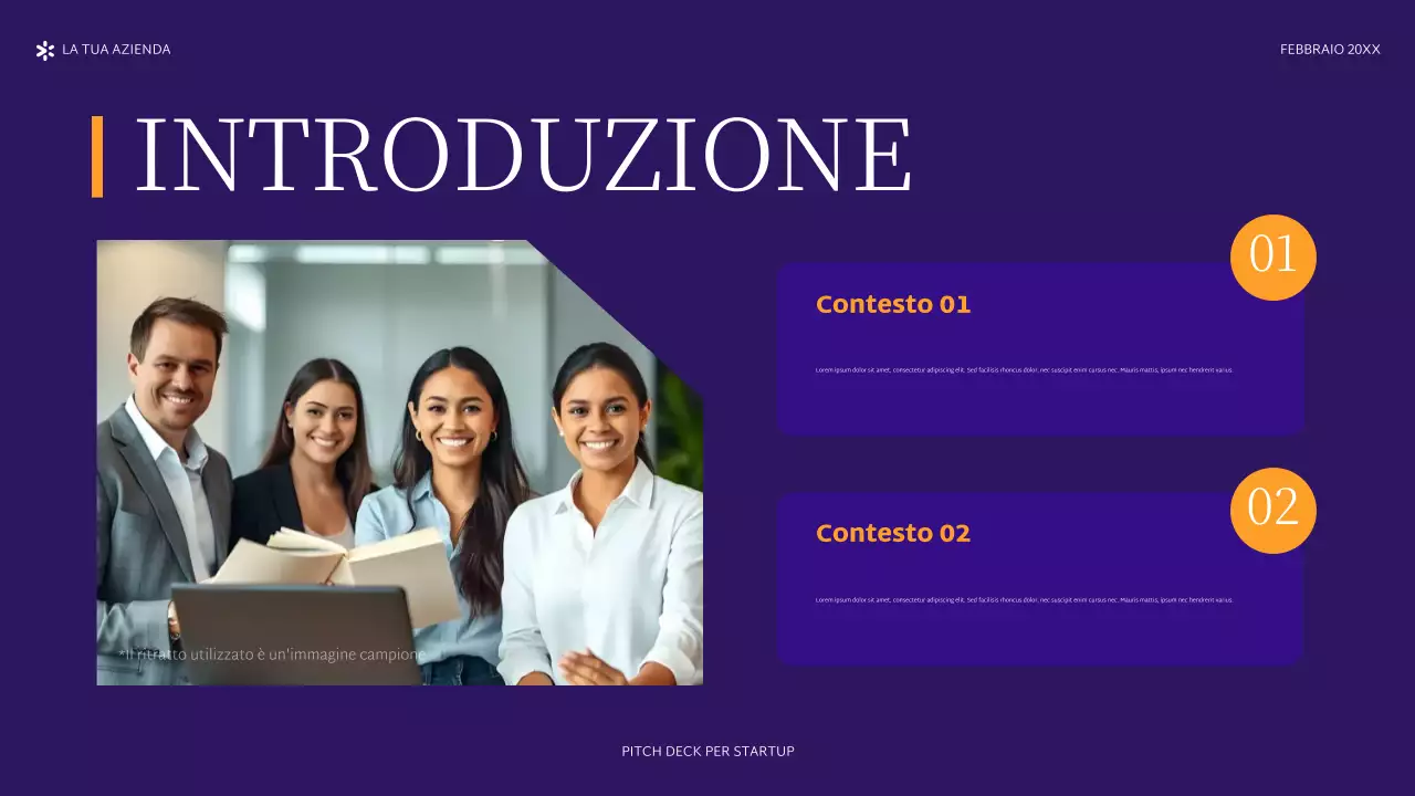 pitch astratto viola per startup