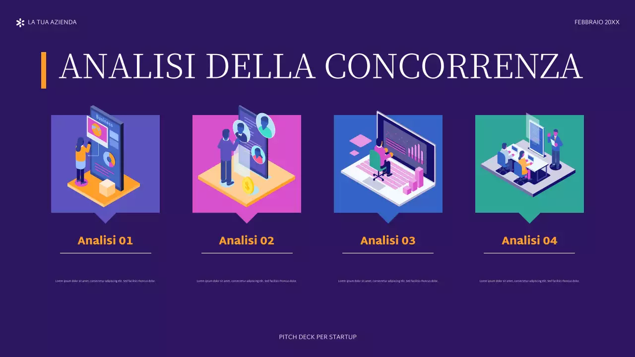 pitch astratto viola per startup