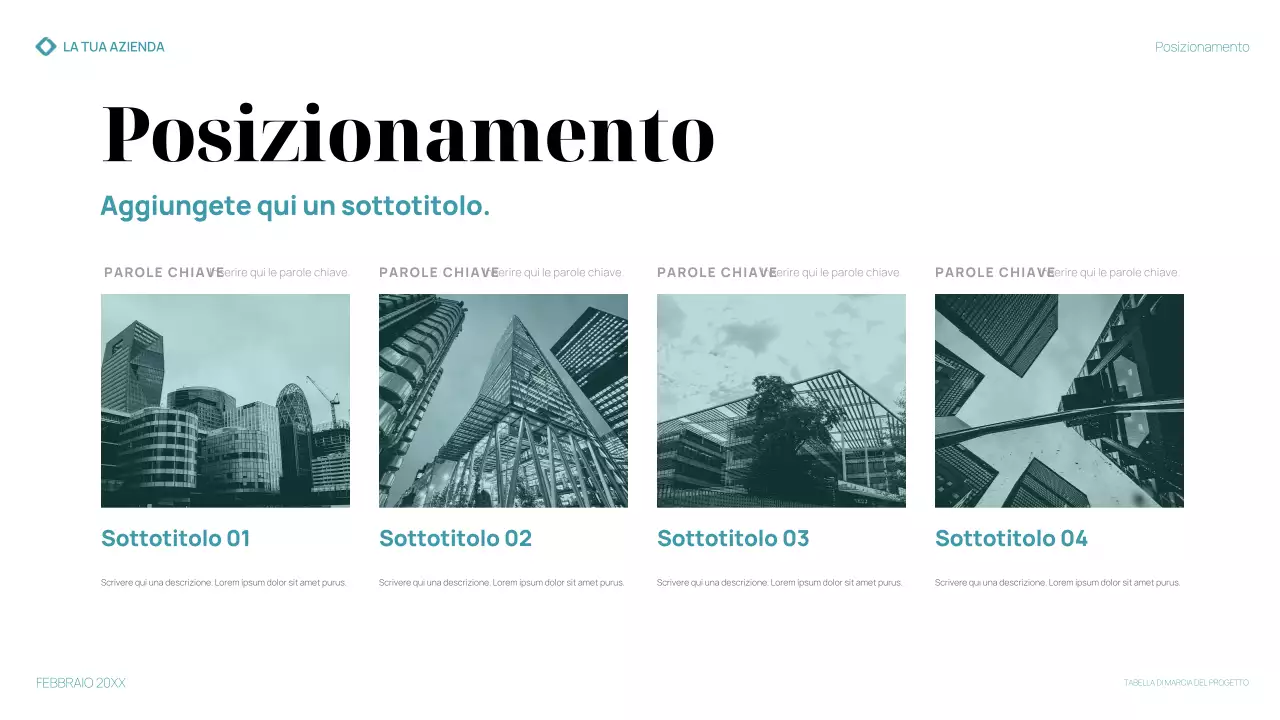 presentazione del piano aziendale moderno in verde acqua