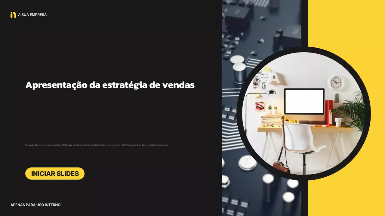 apresentação de vendas moderna amarela