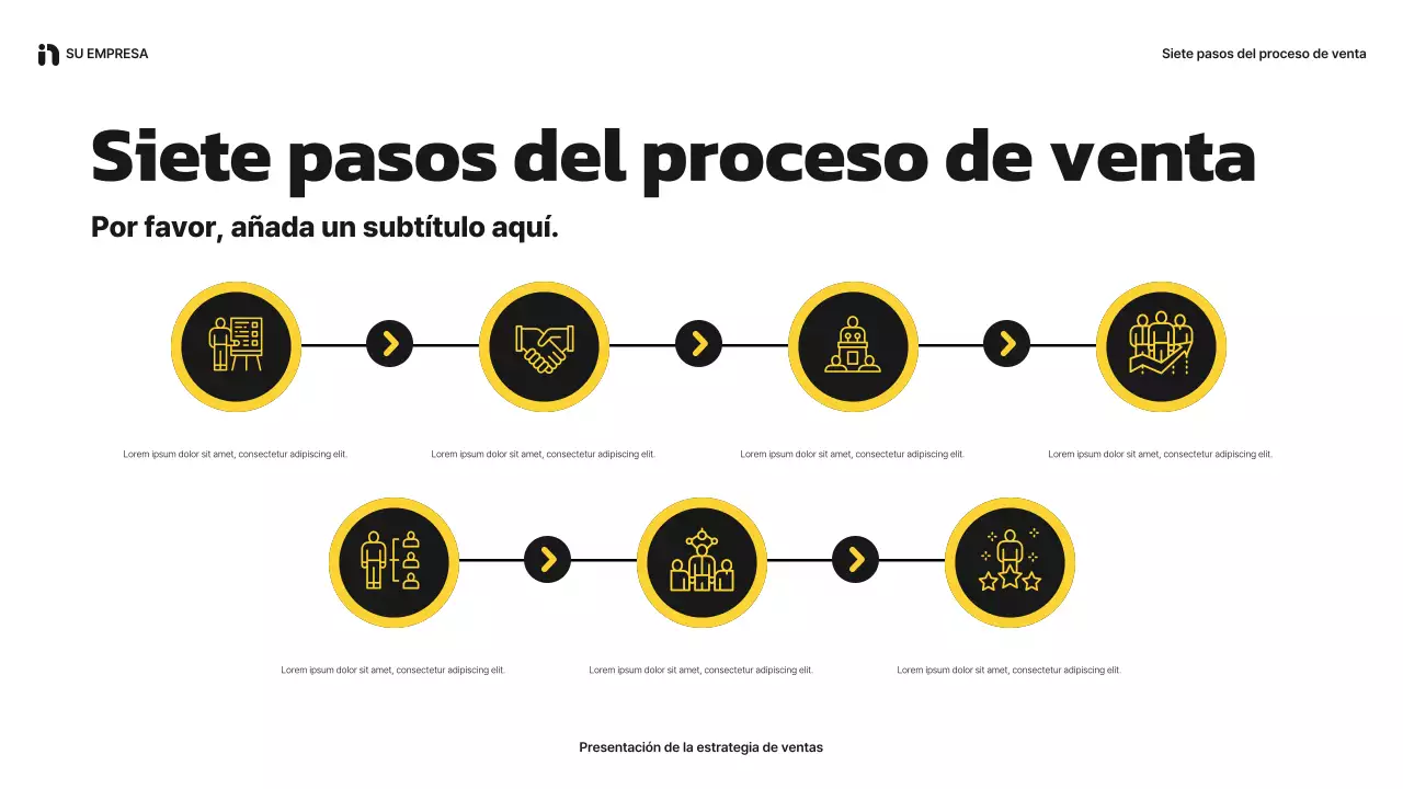 amarillo moderno presentación de ventas