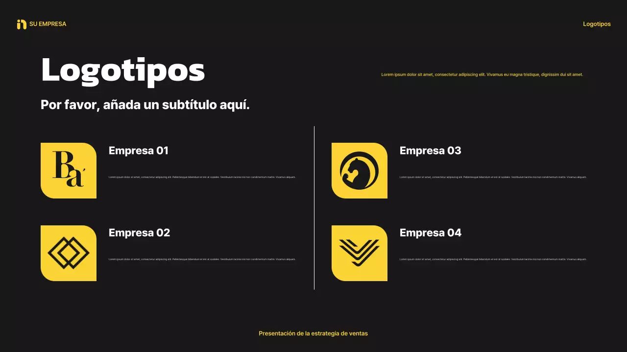 amarillo moderno presentación de ventas