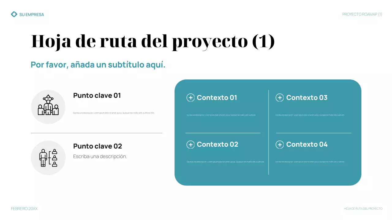 teal modern business plan presentation