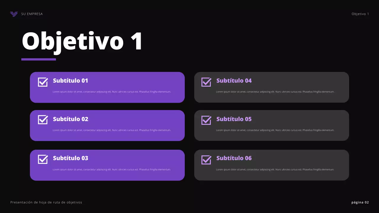 purple modern goals presentation