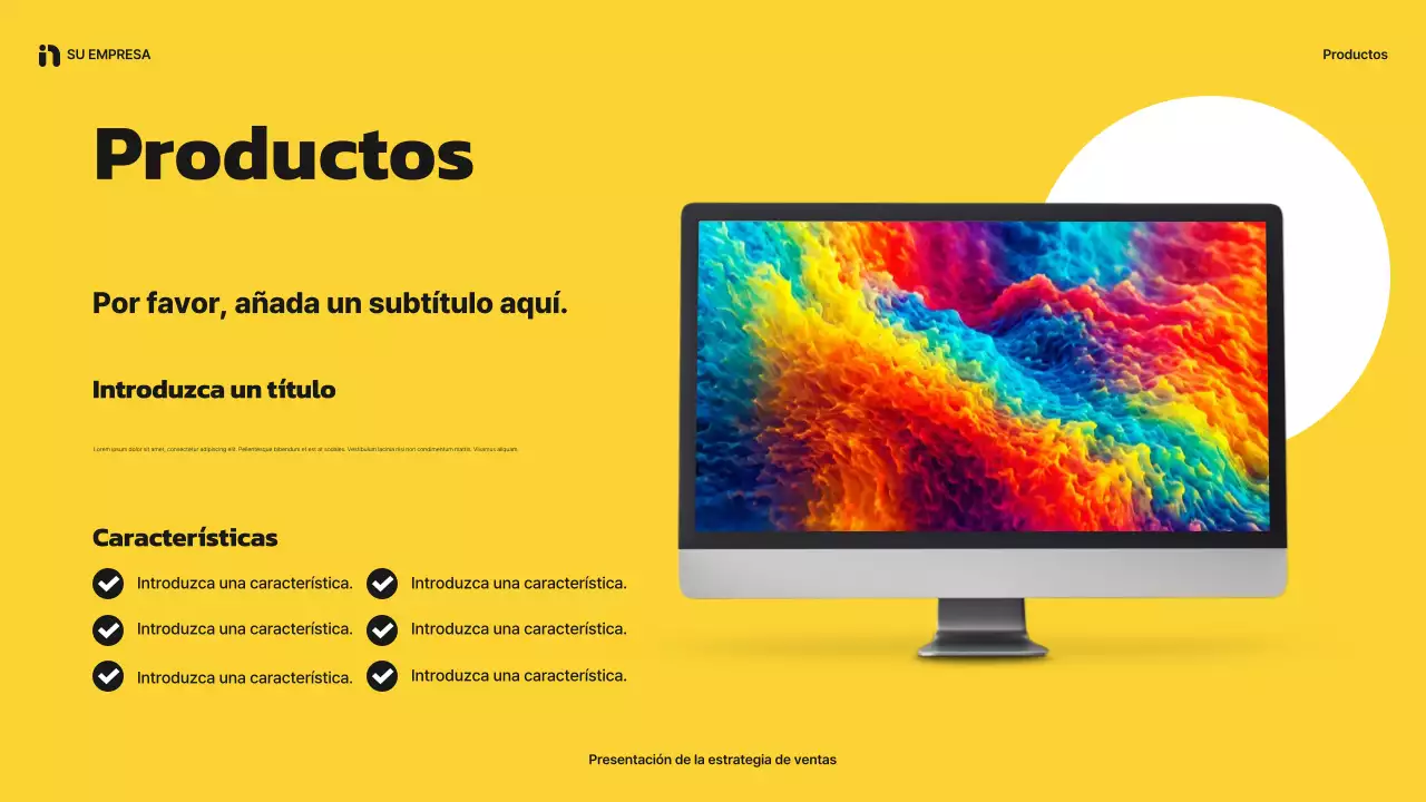 amarillo moderno presentación de ventas