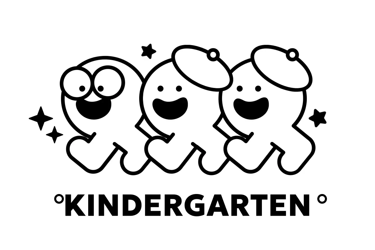 Eenvoudig kleuterschool logo