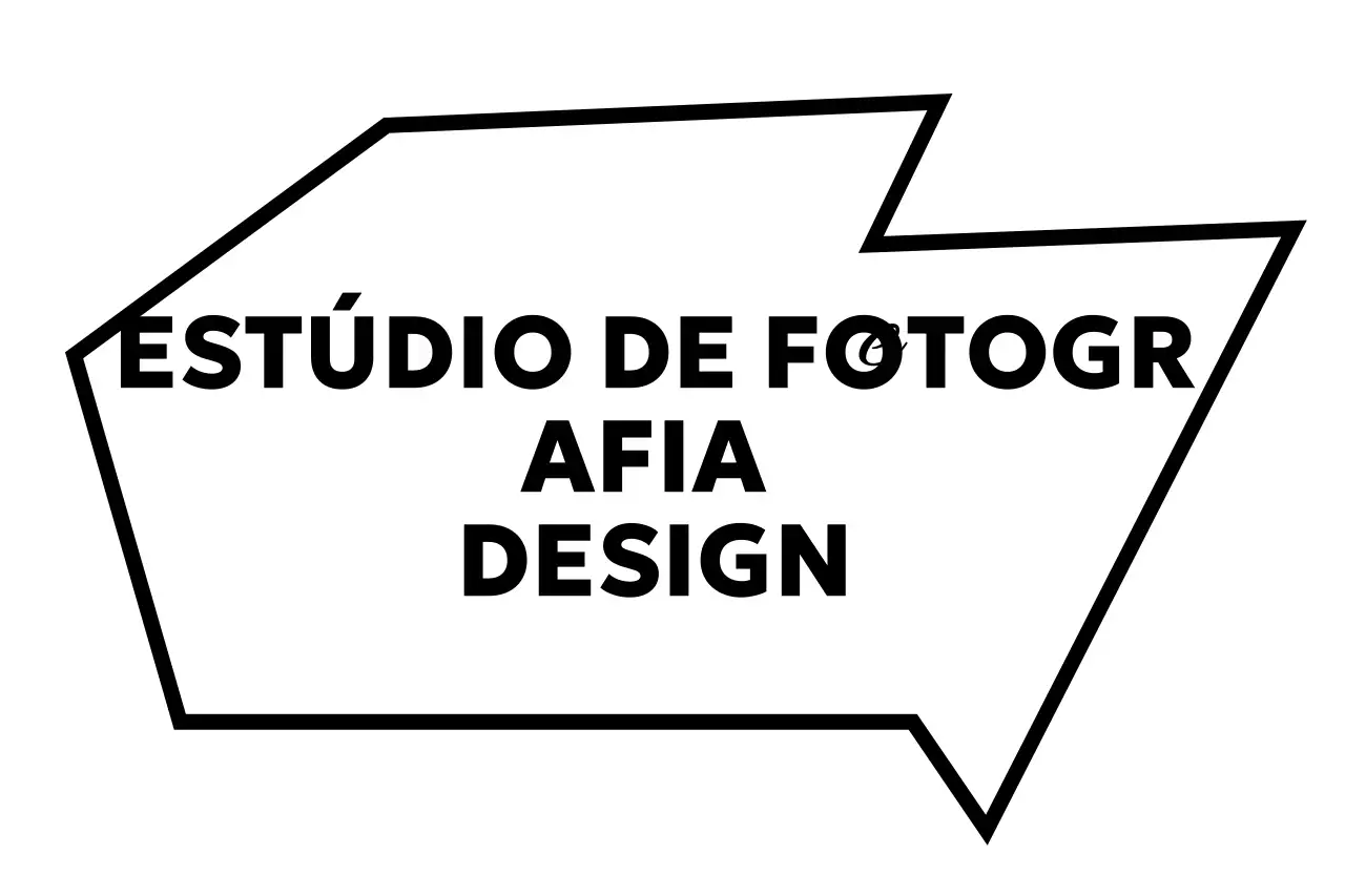 Texto do logótipo em preto com formas simples