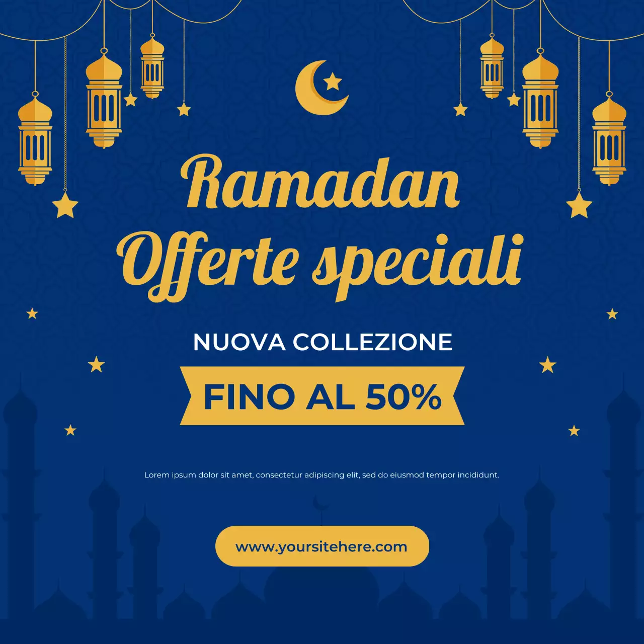 Vendita promozionale sui social media per il Ramadan