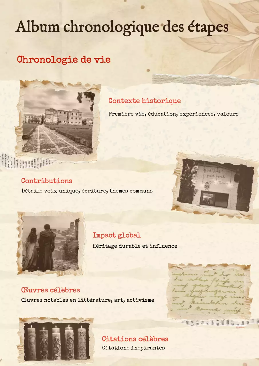 album biographique vintage beige