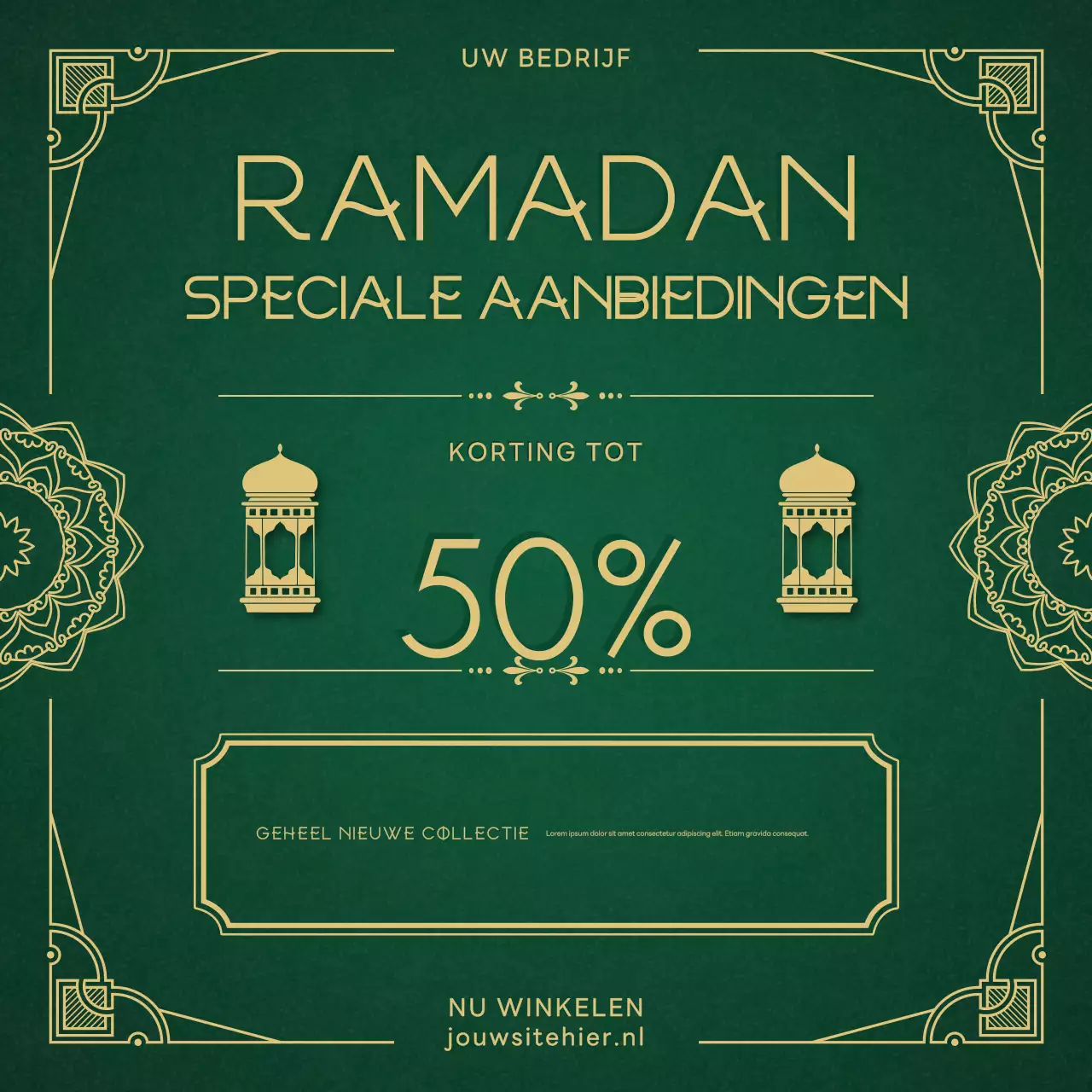 Ramadan-sjabloon voor sociale media voor verkoopbevordering in klassieke luxe geometrische stijl