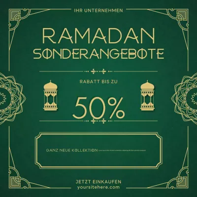 Ramadan Social Media Vorlage für Verkaufsförderung im klassischen luxuriösen geometrischen Stil
