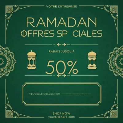 Ramadan Social Media Template pour la promotion des ventes dans un style géométrique classique et luxueux