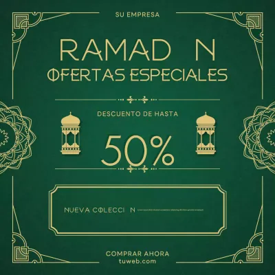 Plantilla de redes sociales de Ramadán para promoción de ventas en estilo geométrico clásico y lujoso