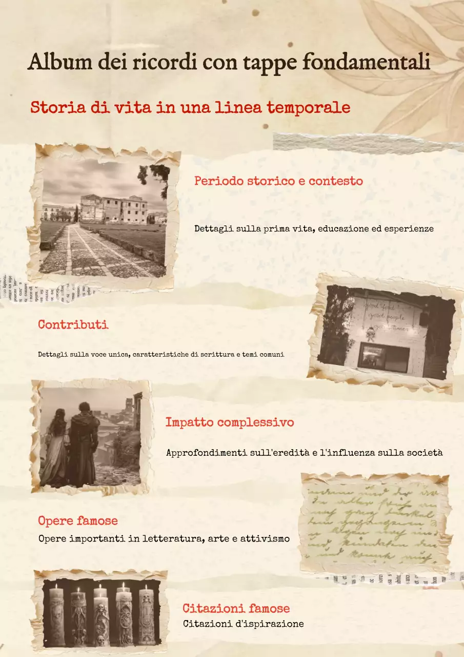 album di biografie vintage beige