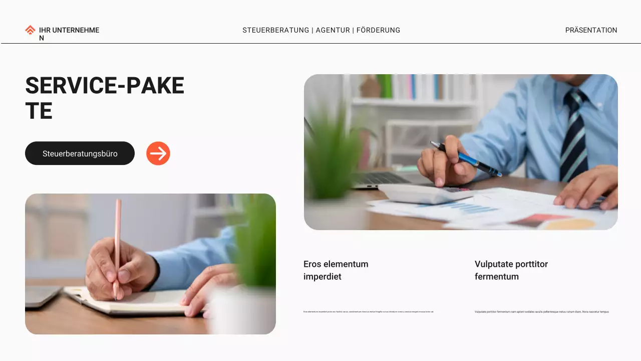 Schwarz und Orange Moderne Steuerberatungsagentur Promotion