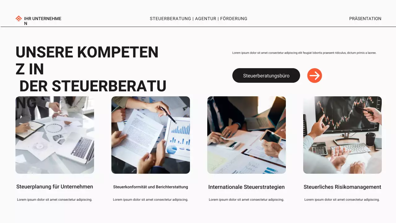 Schwarz und Orange Moderne Steuerberatungsagentur Promotion