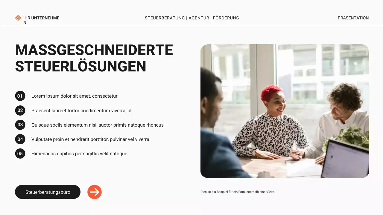 Schwarz und Orange Moderne Steuerberatungsagentur Promotion