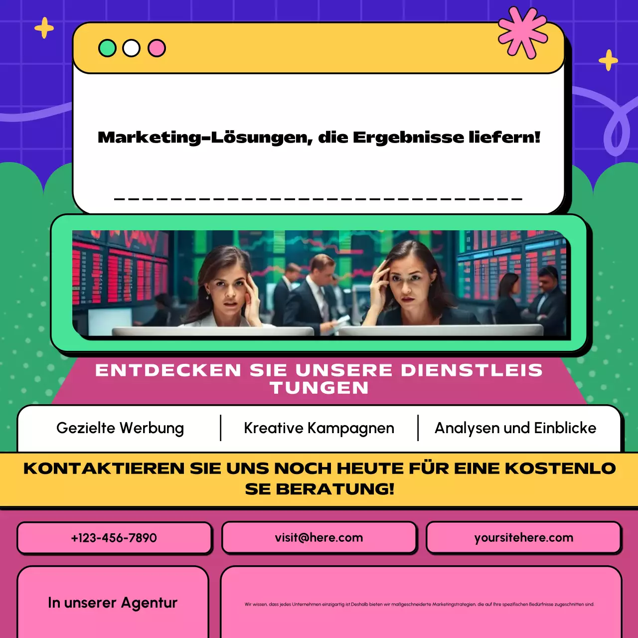 farbenfrohe moderne Marketingwerbung