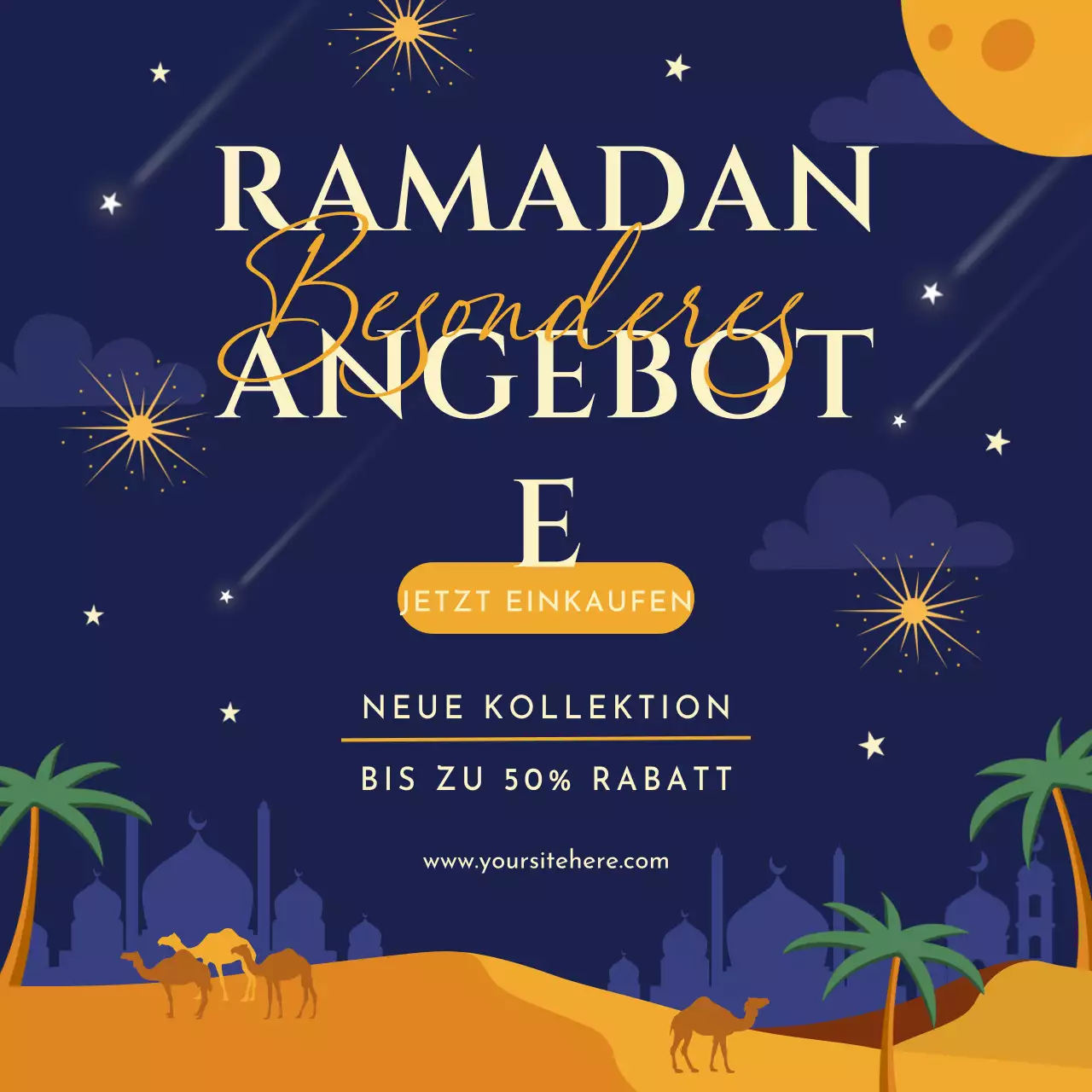 Minimalistische Illustration von Ramadan Verkaufsförderung Social Media Vorlage