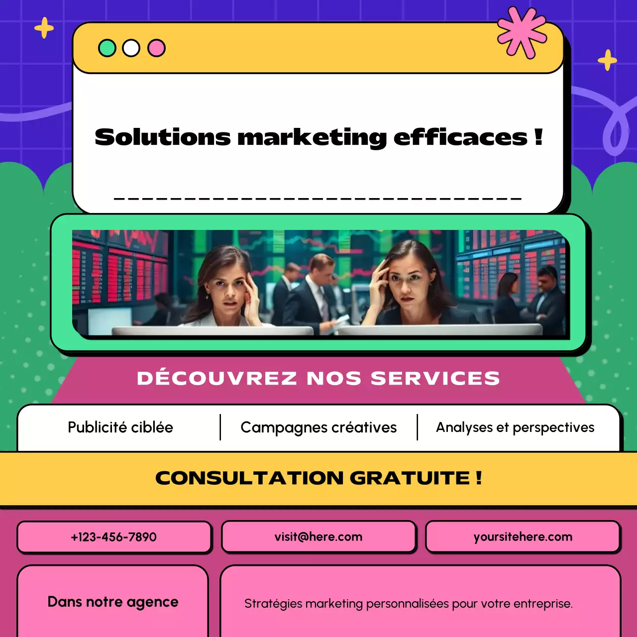 promotion marketing moderne et colorée