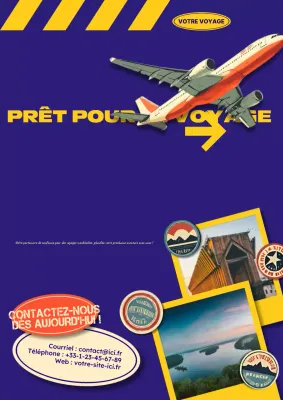 Promotion spéciale de l'agence de voyage bleue et jaune