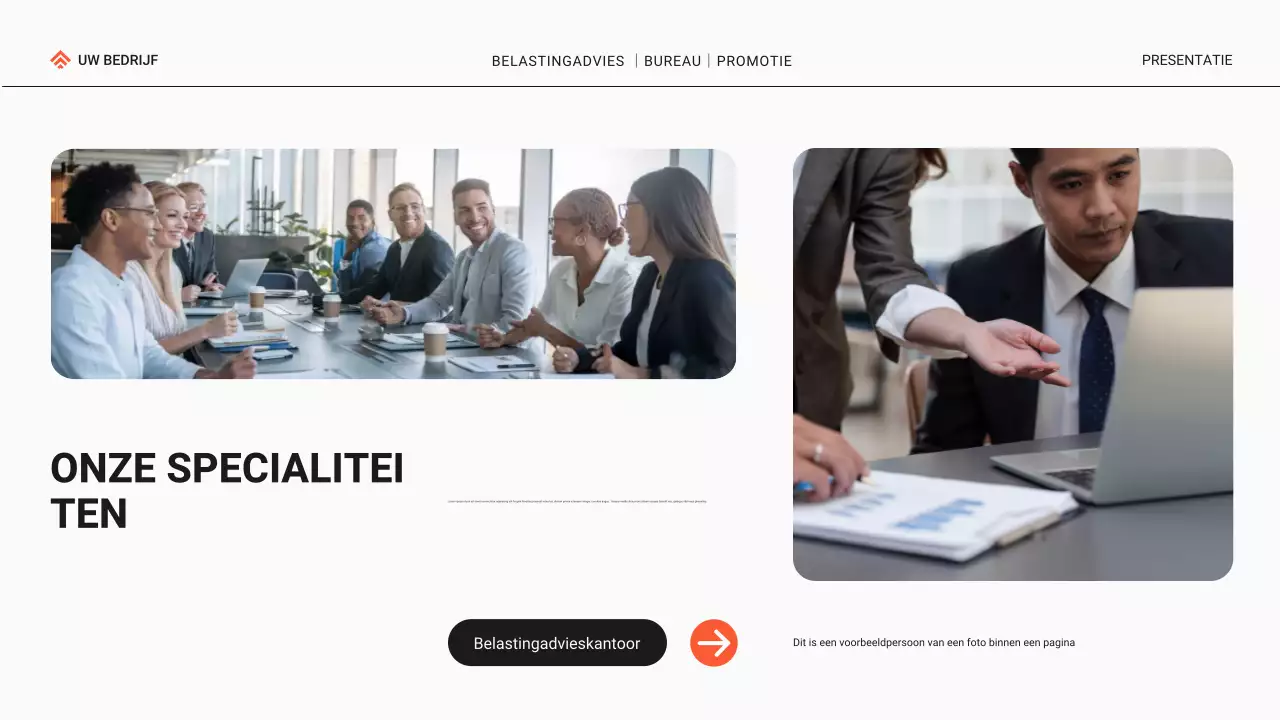 Zwart en Oranje Modern Belastingadvieskantoor Promotie