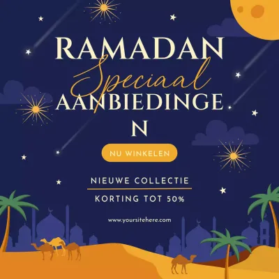 Minimalistische illustratie van Ramadan verkoopbevordering social media sjabloon