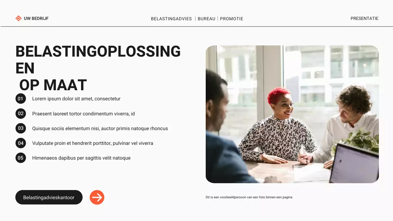 Zwart en Oranje Modern Belastingadvieskantoor Promotie