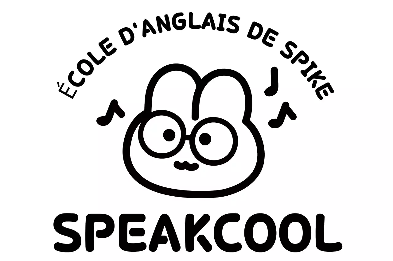 Mignon lapin dessiné à la main logo éducatif