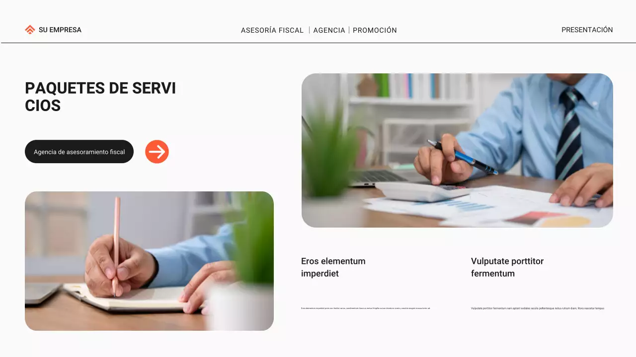 Black and Orange Modern Tax Consulting Agency Promoción