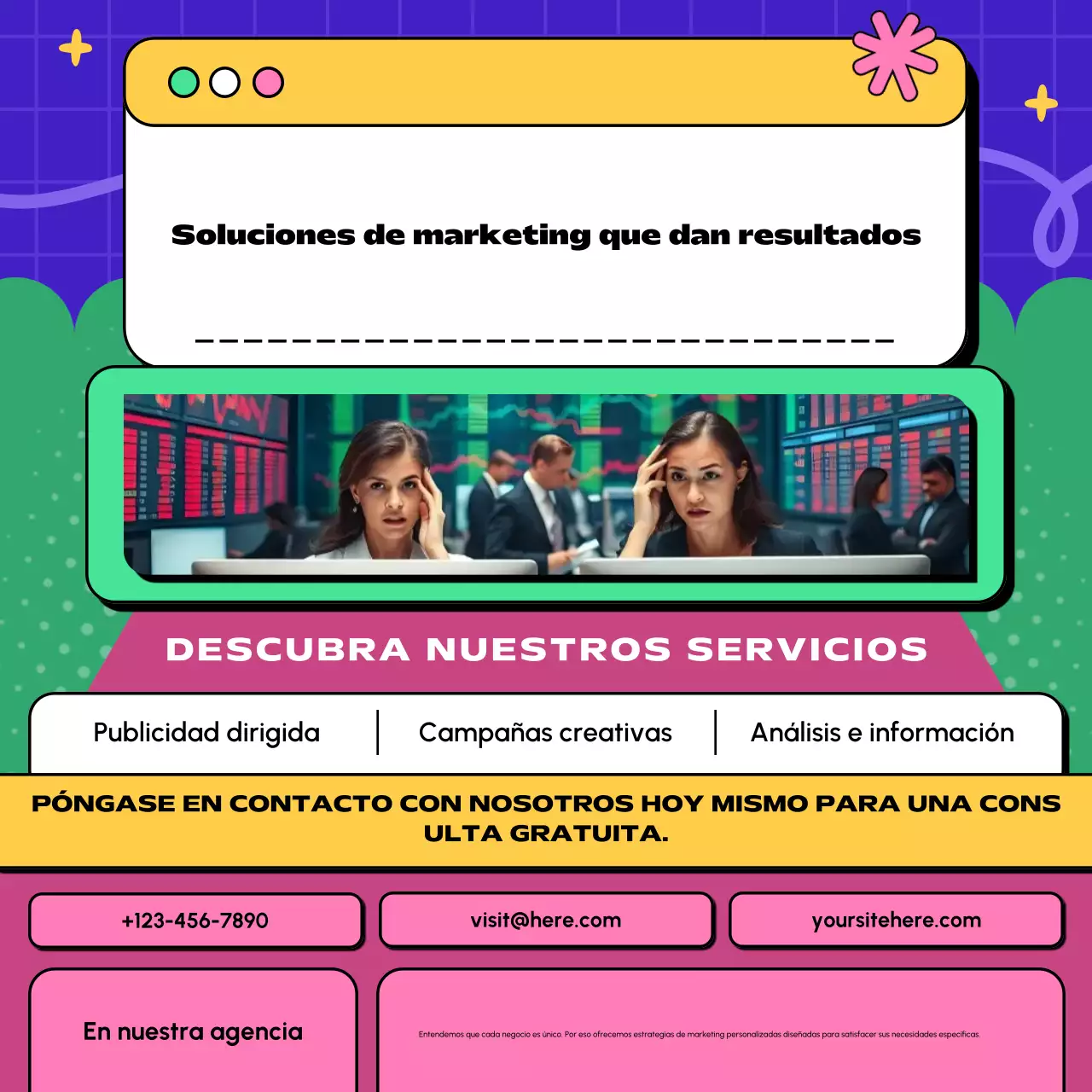 colorida y moderna promoción de marketing