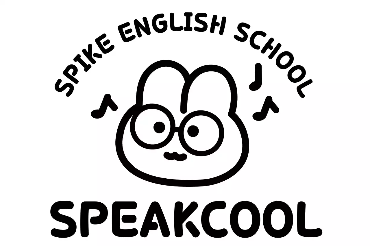 Logo edukasi kelinci yang digambar dengan tangan yang lucu