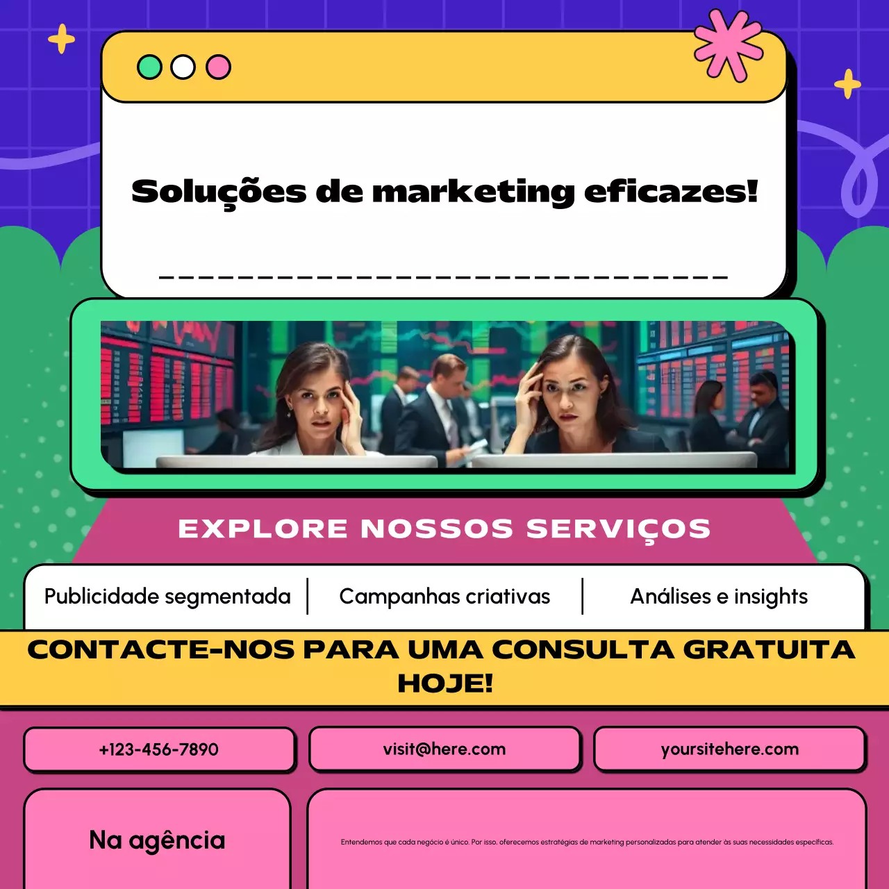 promoção de marketing moderna e colorida