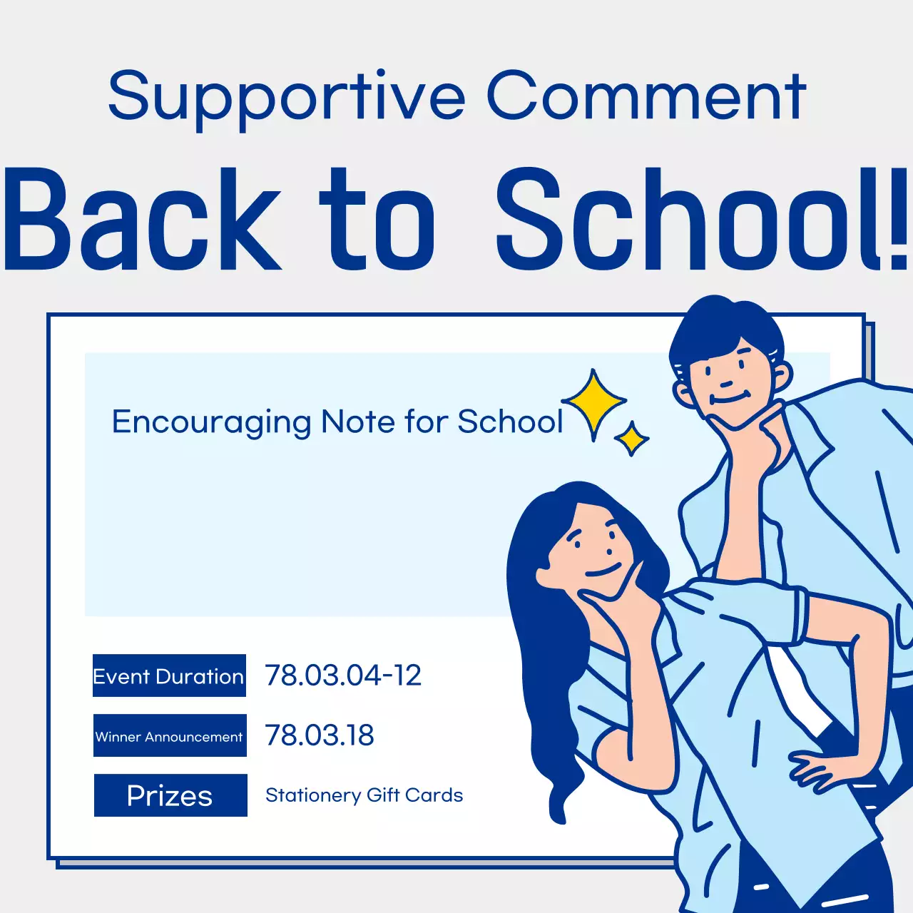 Sự kiện học kỳ mới hiện đại màu xanh